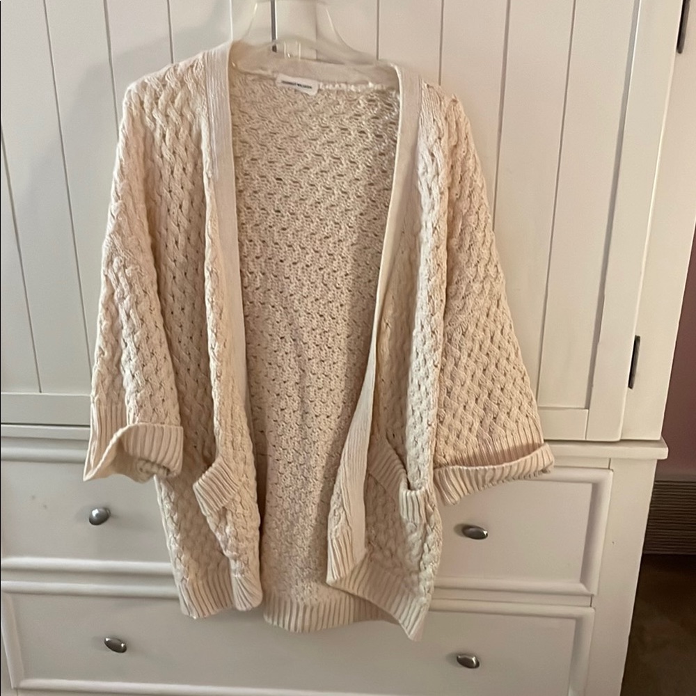 EUC goodnight, macaroon cream crochet cardigan, OSFA